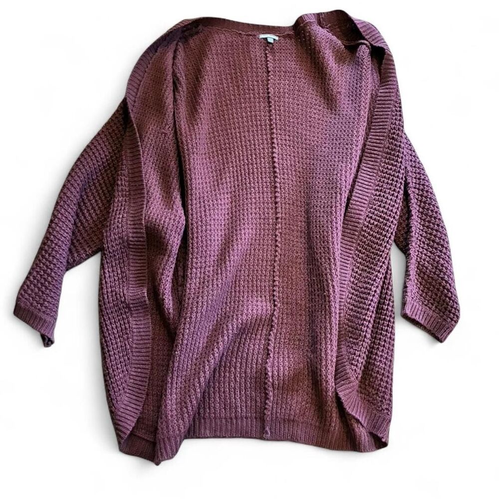 Charlotte-russe Women's Burgundy and Purple Cardigan